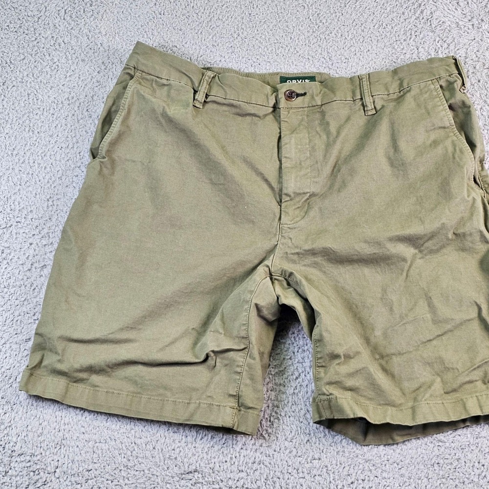 Orvis Cargo Shorts Mens 40 Green Cotton Canvas Fishing Outdoor 9 Inseam Pockets
